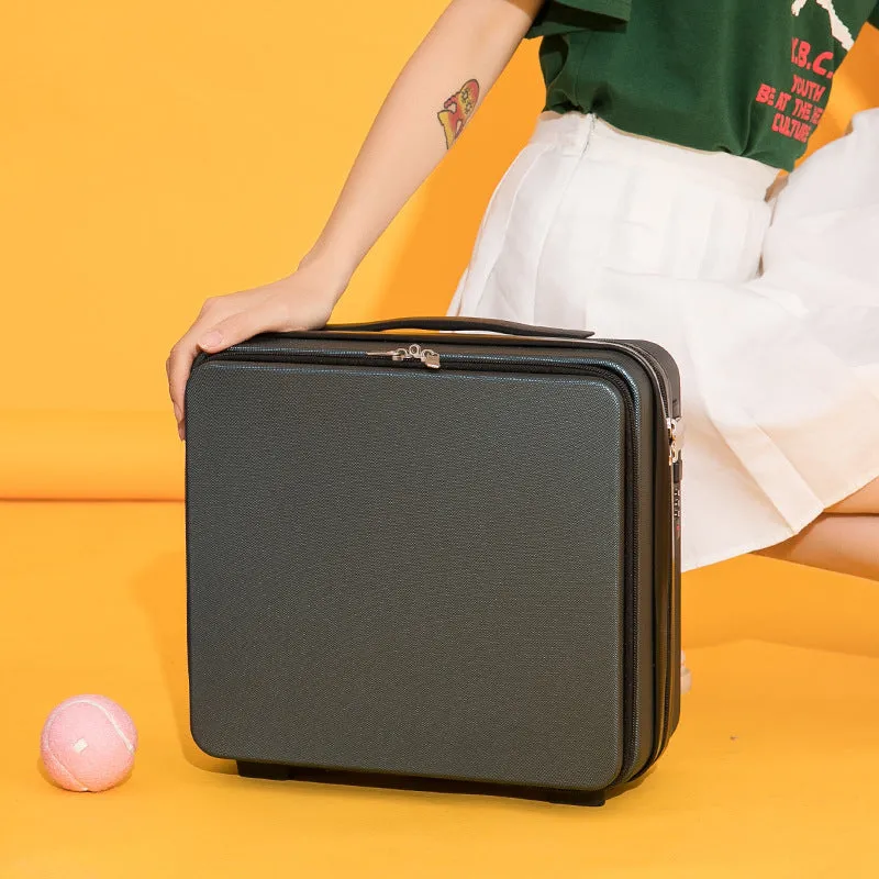 Women's mini cornetto portable suitcase luggage in 16 inch ABS material, black colour, front view