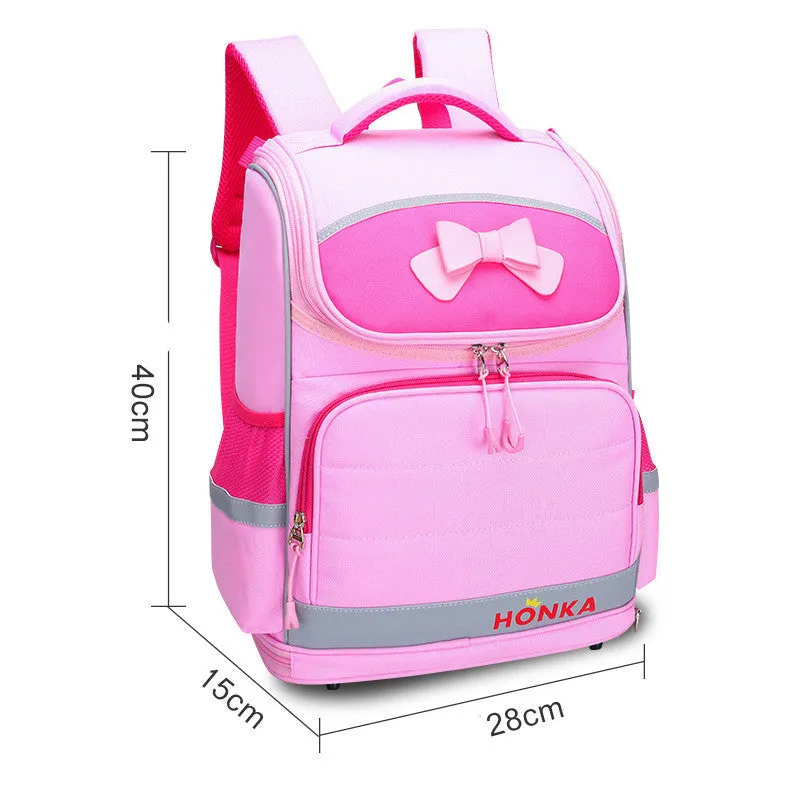New Space schoolbag large capacity 36-55L Oxford cloth waterproof for primary school students colour Pink