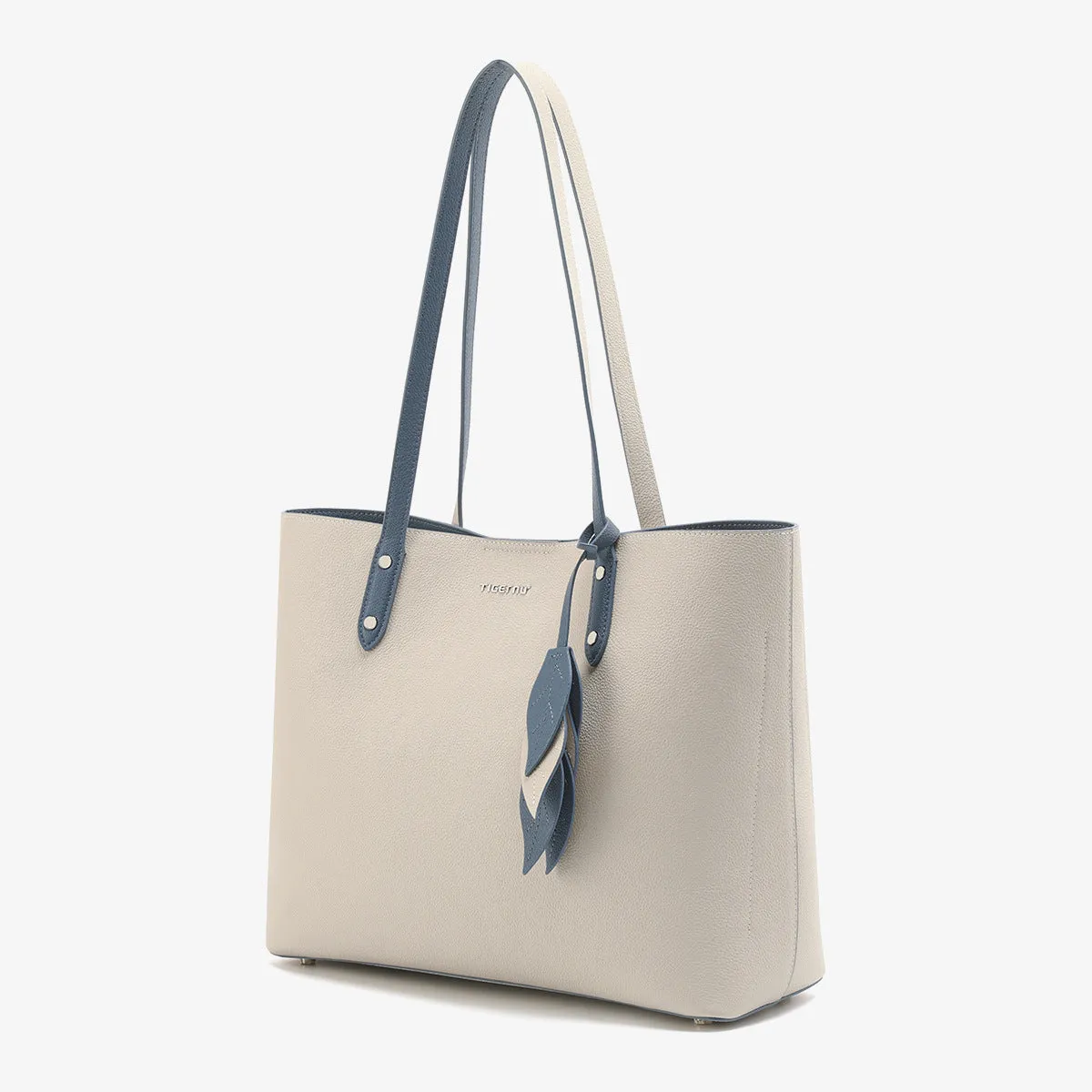 Urban simplicity women's large capacity leather handbag in apricot, shell shape, soft handle, 28x35x13cm
