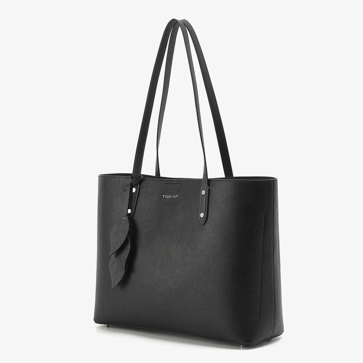 Urban simplicity women's large capacity leather handbag in apricot, shell shape, soft handle, 28x35x13cm