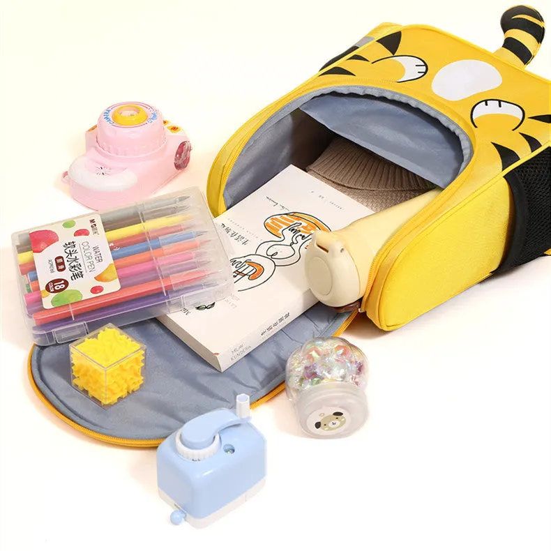 Bueno yellow cartoon school bag with unicorn pattern for children under 5, high-density Oxford cloth backpack