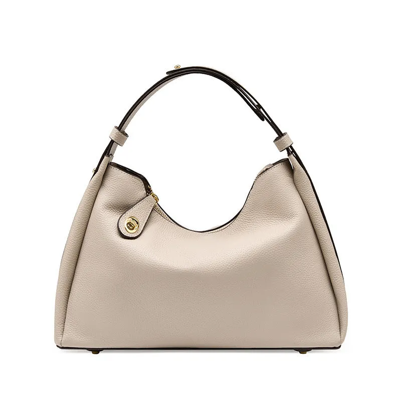 Genuine leather retro cross body shoulder bag for women with zipper and internal pockets