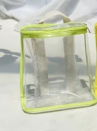 Children's PVC transparent bag 22.5x22x8.5cm beige colour with zip closure for snacks and toys outdoor use