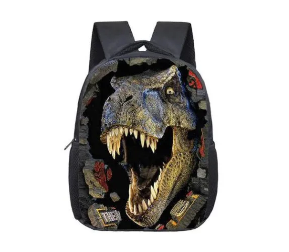 Jurassic dinosaur 3D print backpack 16 inch polyester school bag colour 1A