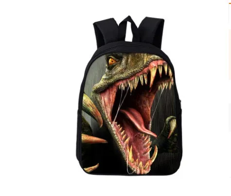Jurassic dinosaur 3D print backpack 16 inch polyester school bag colour 1A