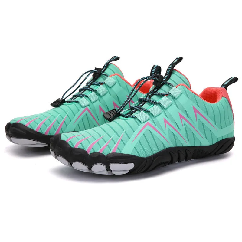 Men's air mesh running shoes in graffiti style with non-slip sole, available in multiple colour options including A-23 gray and A-26 blue