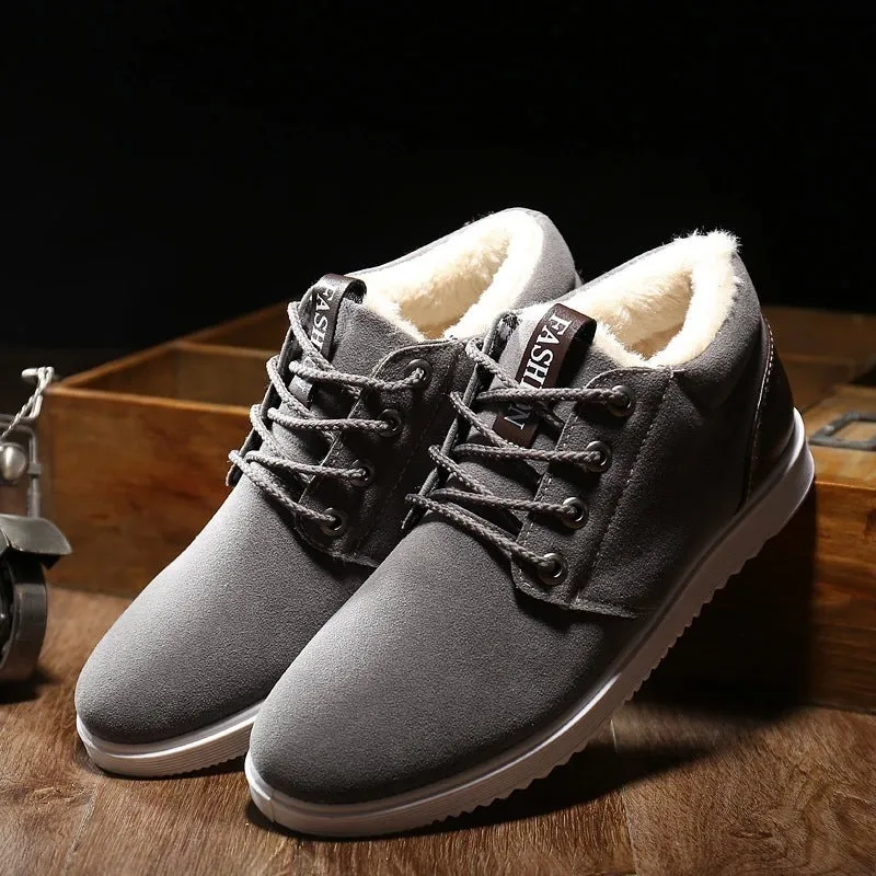 Winter men's casual shoes in black, scrub and cotton construction, 1200 British style, size 39-44