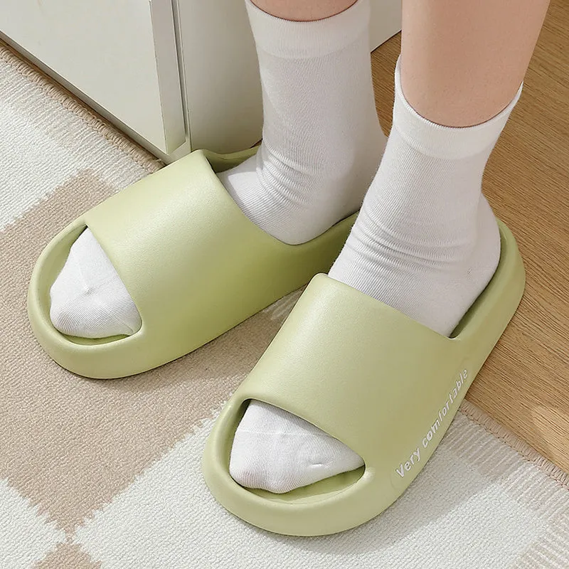 Summer rhombus pattern solid colour EVA non-slip indoor slippers for men and women in black white grey green pink