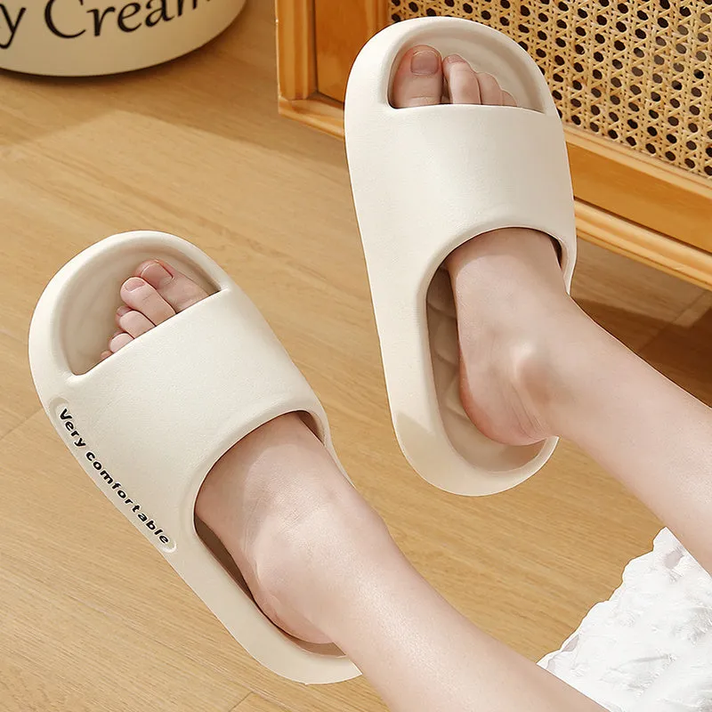 Summer rhombus pattern solid colour EVA non-slip indoor slippers for men and women in black white grey green pink
