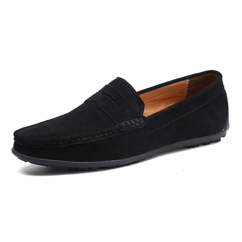 Men's British plus size Tods casual shoes in suede leather with rubber sole and round toe design