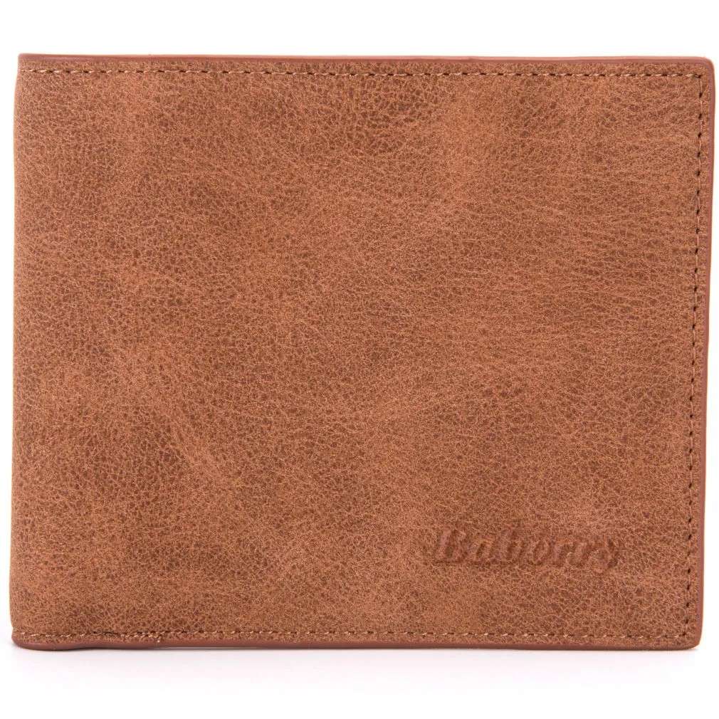Fashion RFID mens wallet small mini wallet purse with zippered coin bag in black PU leather