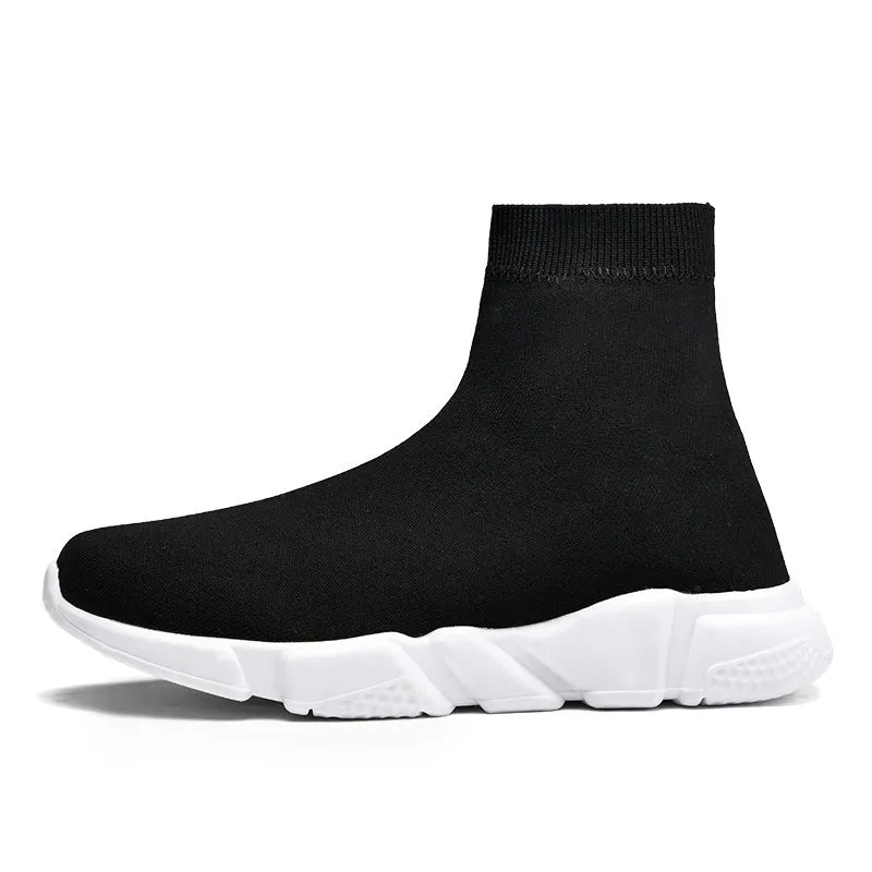 Old Beijing cloth shoes for women sheep suede elastic sock-style slip-on in black
