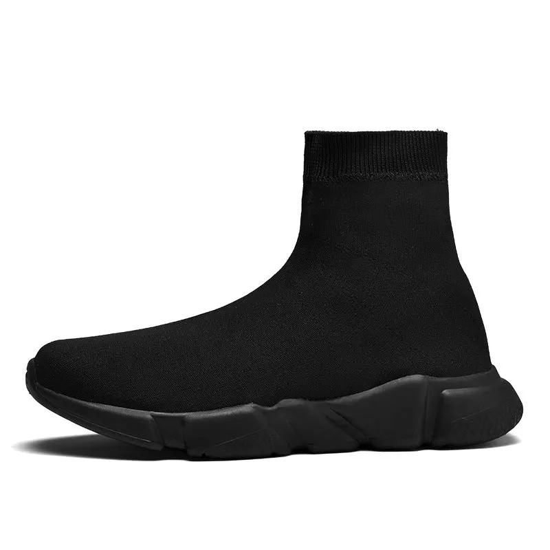 Old Beijing cloth shoes for women sheep suede elastic sock-style slip-on in black