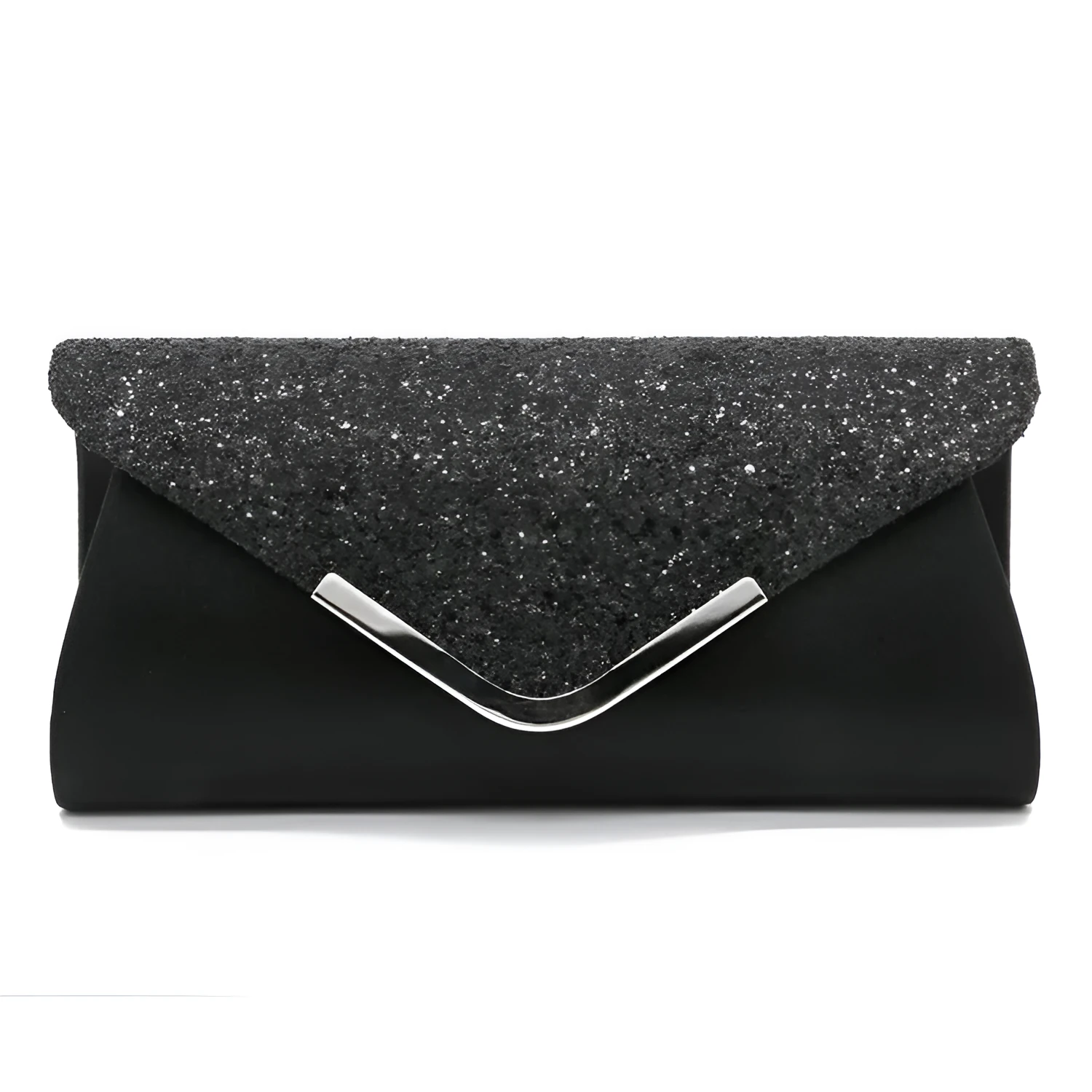 Fashion PU sequined women's bag in horizontal square shape with sequin finish, 25cm length, 12cm height, 5cm width