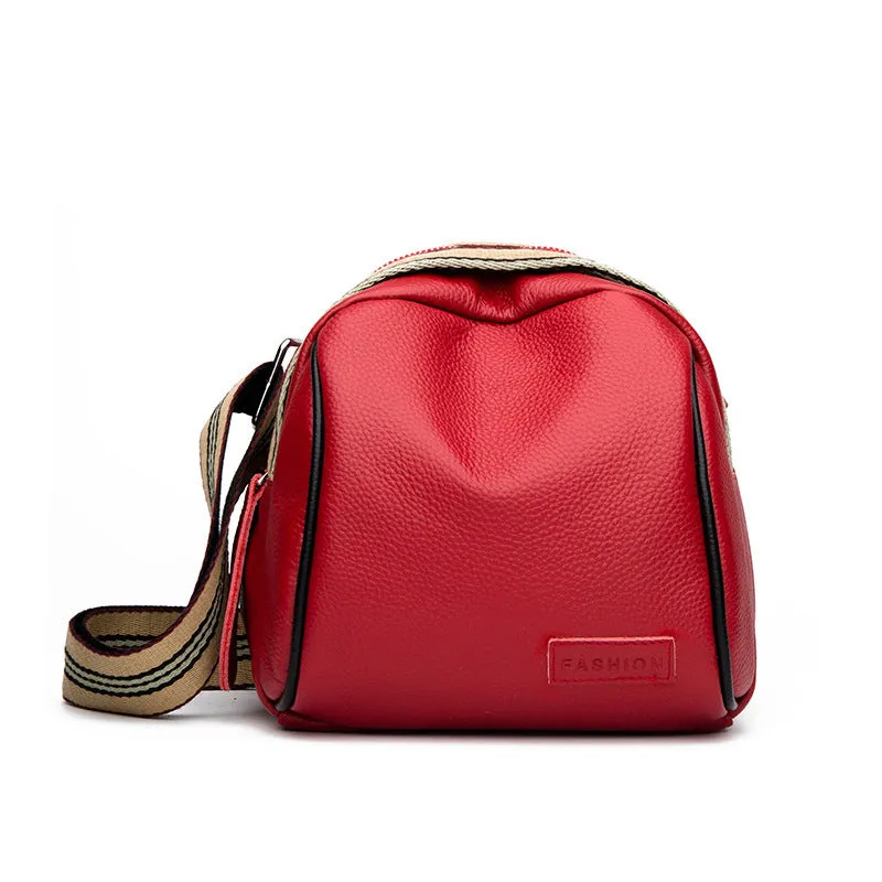 Genuine cowhide saddle bag for women, small square shape, black leather, car-suture detail, detachable handle