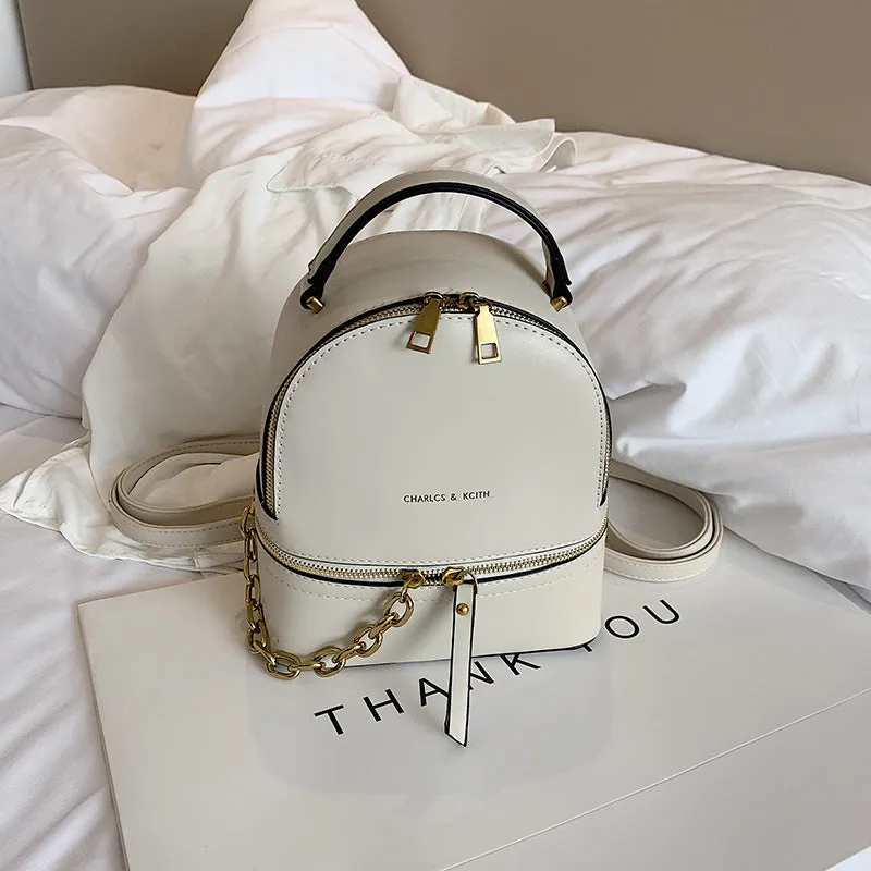 Designer fashion backpack for women in vertical square shape, 19x23x10cm, available in multiple colours