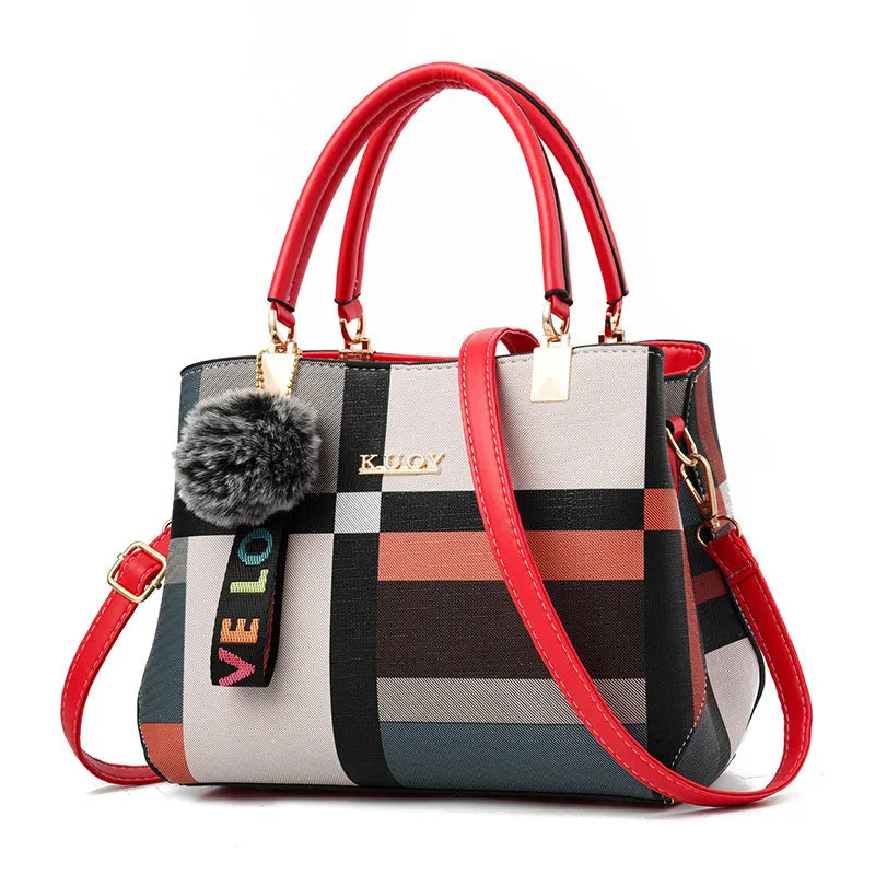 Fashion Korean style shoulder bag in PU, 28x15x20cm, with main pocket and zipper pocket, available in multiple colours.