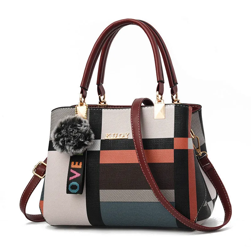 Fashion Korean style shoulder bag in PU, 28x15x20cm, with main pocket and zipper pocket, available in multiple colours.