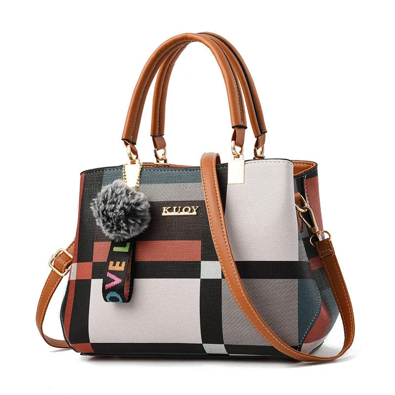 Fashion Korean style shoulder bag in PU, 28x15x20cm, with main pocket and zipper pocket, available in multiple colours.