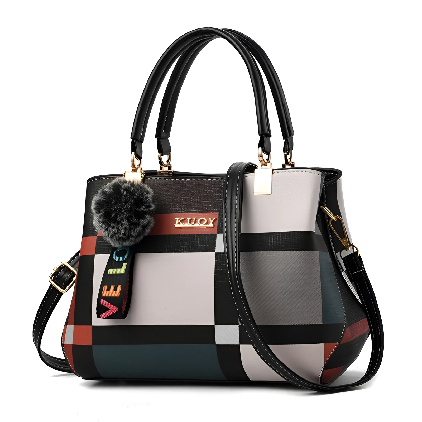 Fashion Korean style shoulder bag in PU, 28x15x20cm, with main pocket and zipper pocket, available in multiple colours.