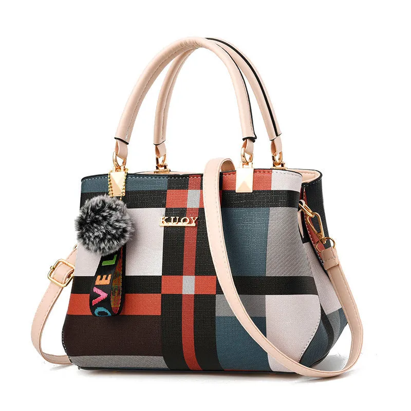 Fashion Korean style shoulder bag in PU, 28x15x20cm, with main pocket and zipper pocket, available in multiple colours.