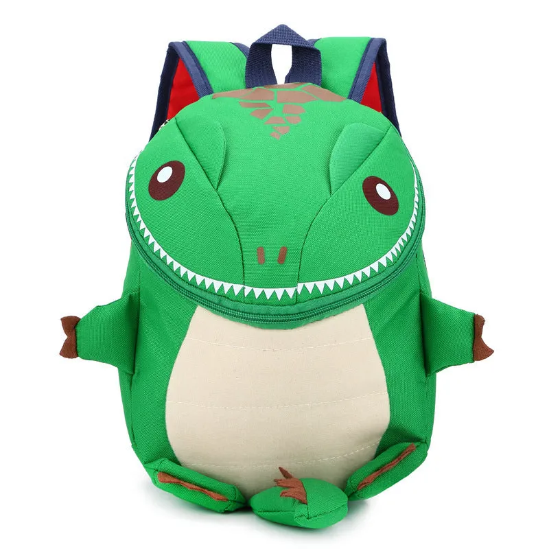 3D animal nylon backpack for young children, 21x29cm, cartoon cute design, available in five colours