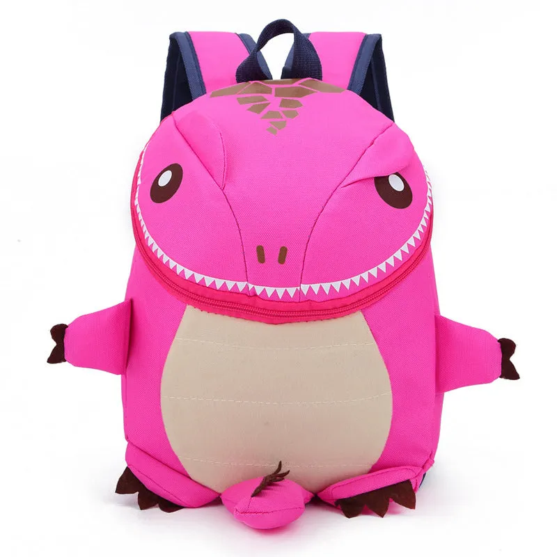 3D animal nylon backpack for young children, 21x29cm, cartoon cute design, available in five colours