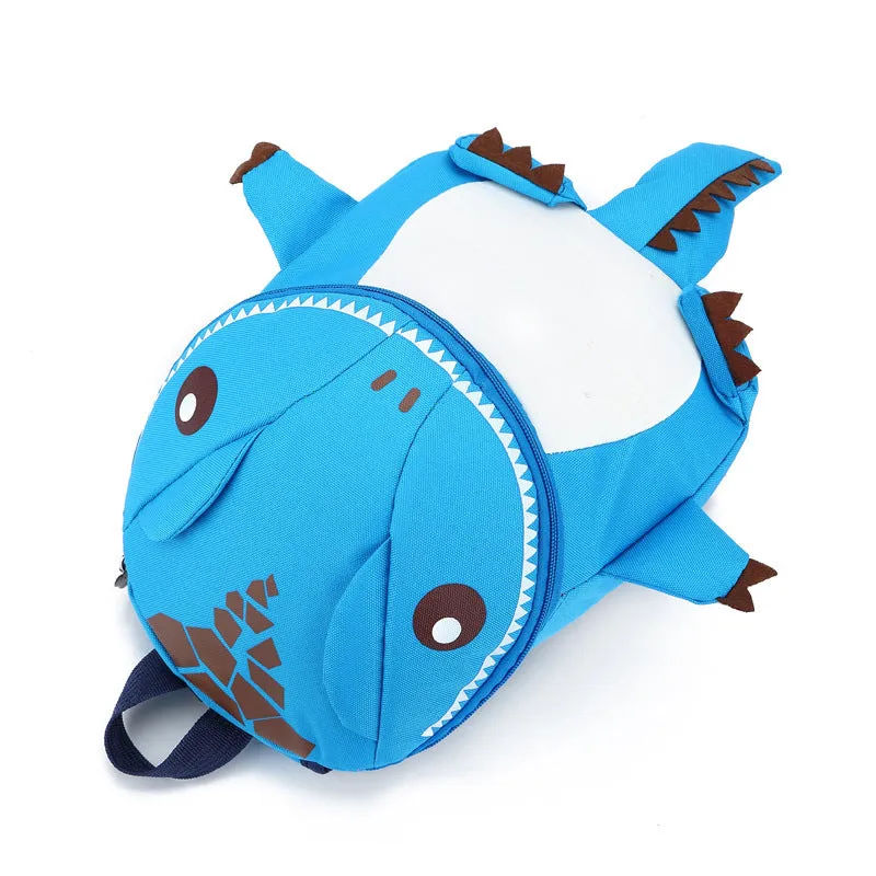 3D animal nylon backpack for young children, 21x29cm, cartoon cute design, available in five colours