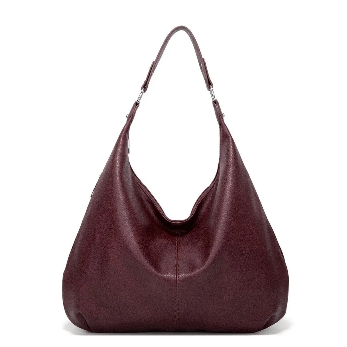 Women's large casual shoulder tote bag in plain style with car suture detail, available in multiple colours