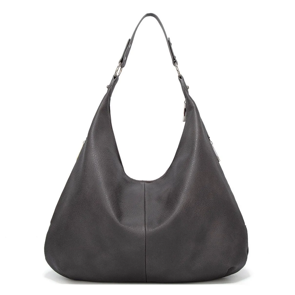 Women's large casual shoulder tote bag in plain style with car suture detail, available in multiple colours