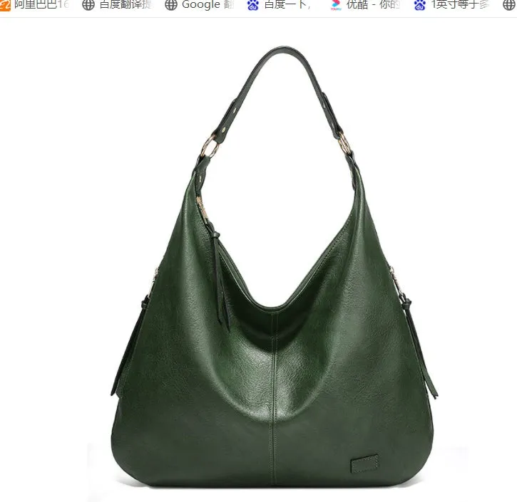 Women's large casual shoulder tote bag in plain style with car suture detail, available in multiple colours