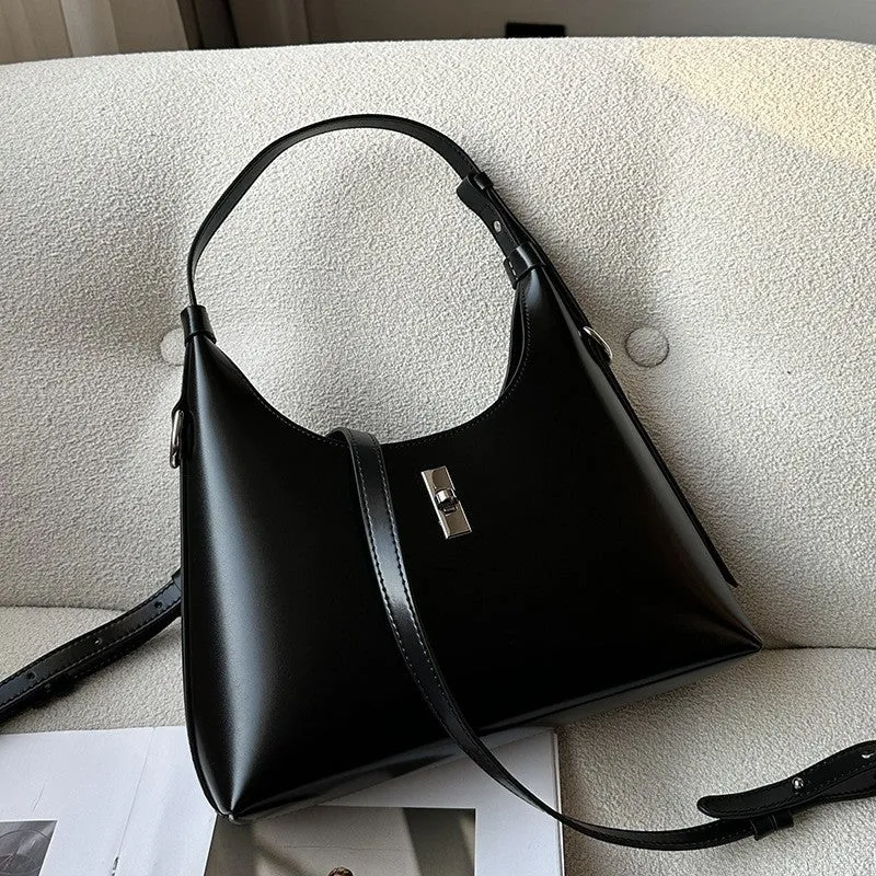 Genuine cowhide leather crossbody shoulder bag in dumpling shape with sandwich pocket and six colour options