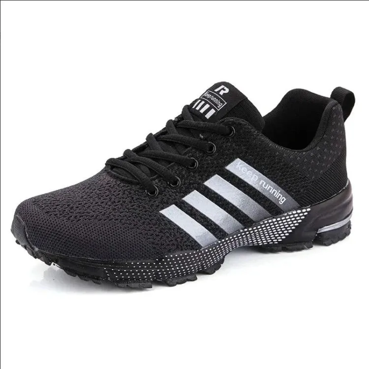 Men's sports casual shoes with fly woven upper and ventilation technology on hard ground