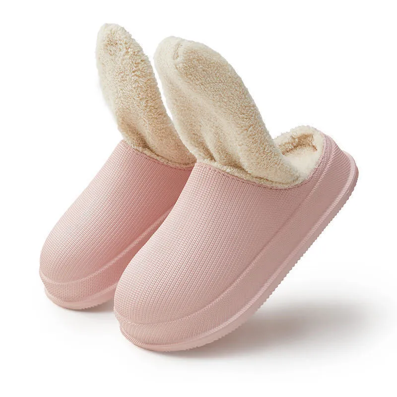 EVA autumn winter waterproof non-slip warm home cotton slippers for couples, dark grey colour, size 42-43