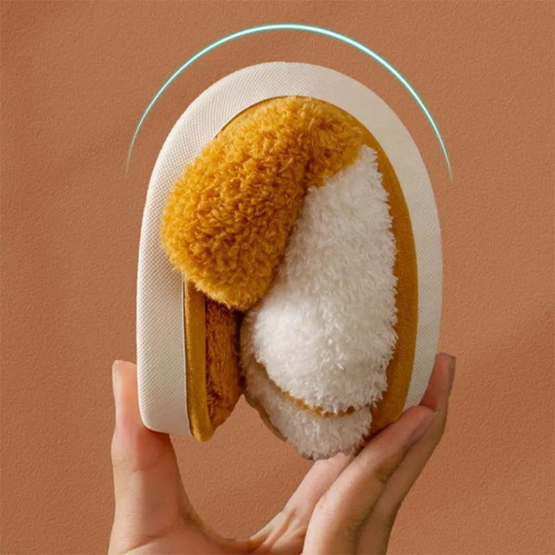 Paw slippers autumn winter home shoes women kawaii furry slides indoor floor bedroom couple slipper warm flats