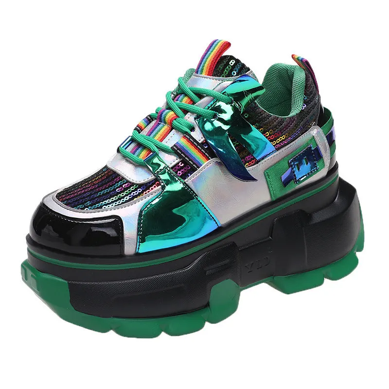 Daddy's Shoes women's lace up patent leather casual shoes with cross straps, black colourway, side view
