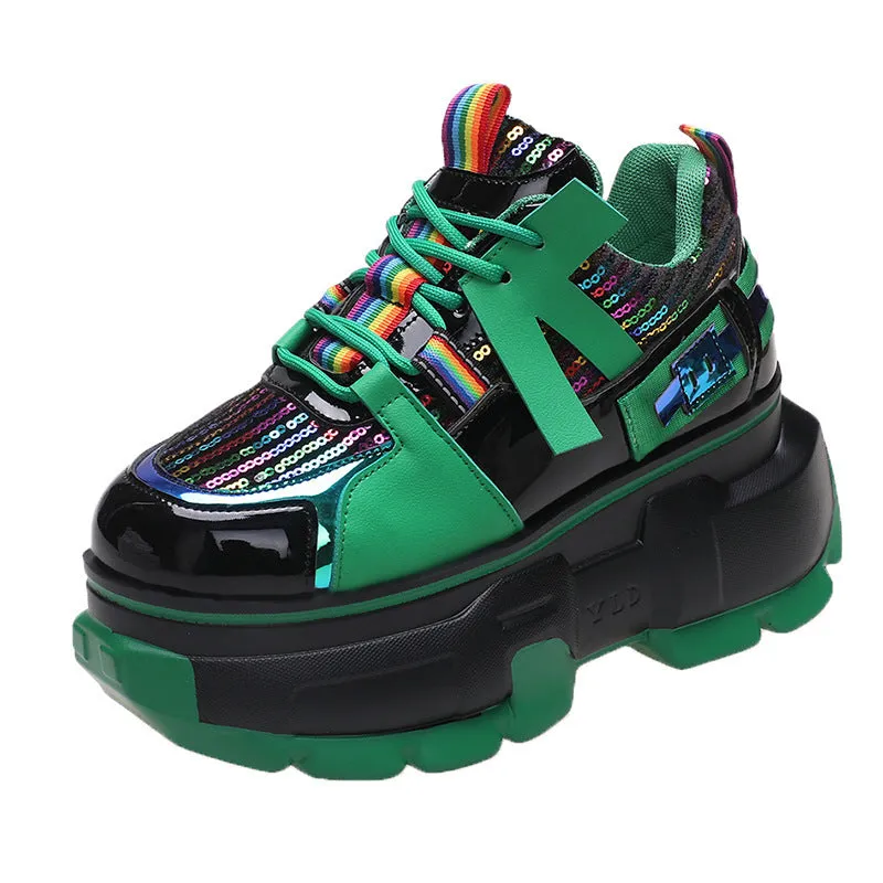 Daddy's Shoes women's lace up patent leather casual shoes with cross straps, black colourway, side view