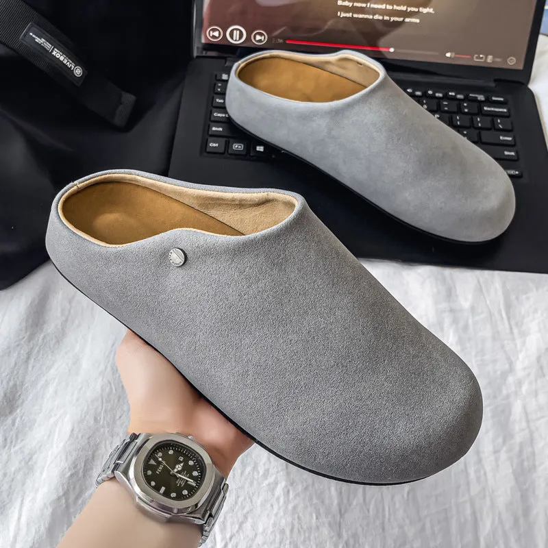 Fashion Soft Bottom Retro Slip-on Thick Bottom Loafer in black, side view, matte upper and rubber sole
