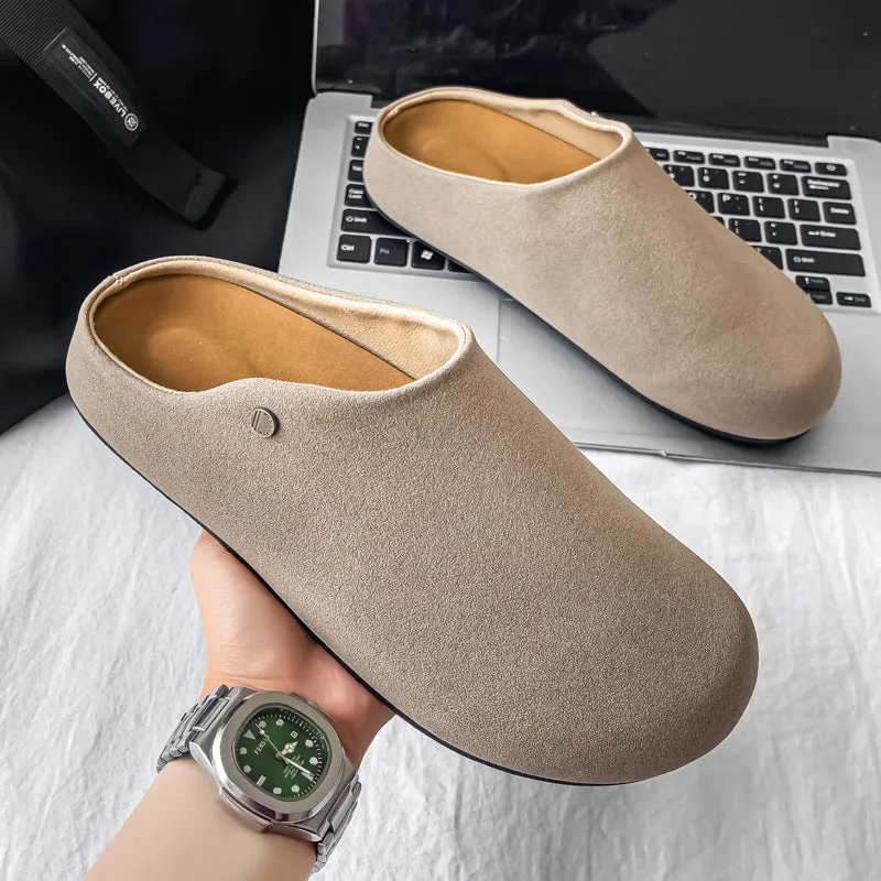 Fashion Soft Bottom Retro Slip-on Thick Bottom Loafer in black, side view, matte upper and rubber sole