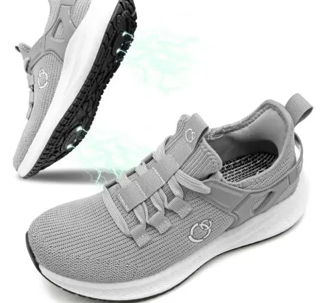 Grounded Conductive Sports Shoes in black with EVA anti-slip outsole and mesh upper