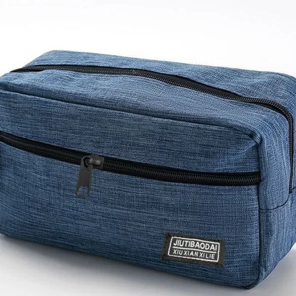 Ultra-light nylon makeup bag in solid colour for men and women travel