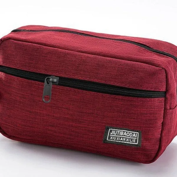 Ultra-light nylon makeup bag in solid colour for men and women travel