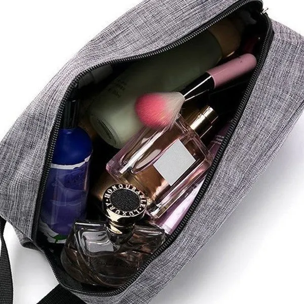 Ultra-light nylon makeup bag in solid colour for men and women travel