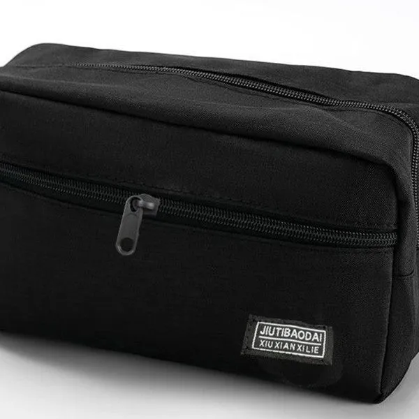 Ultra-light nylon makeup bag in solid colour for men and women travel