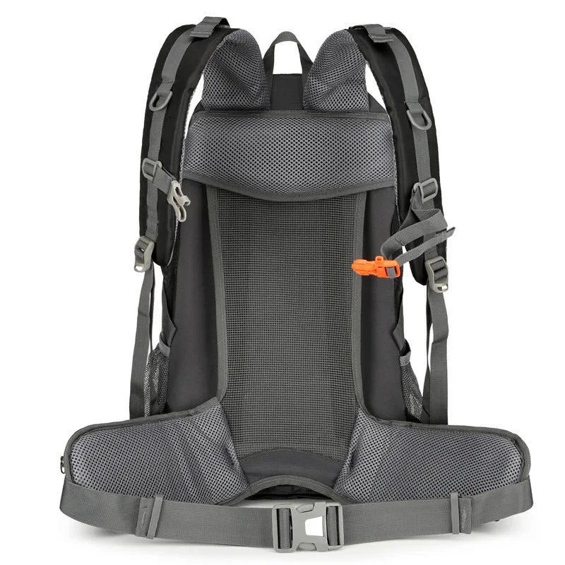 Outdoor hiking backpack nylon waterproof 20-35L unisex solid colour with air pillow belt