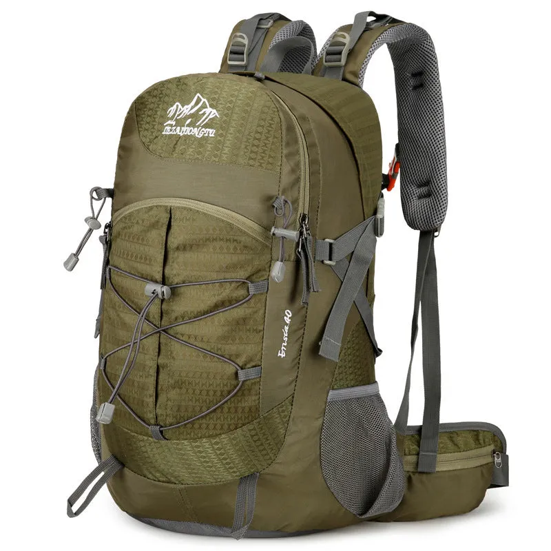 Outdoor hiking backpack nylon waterproof 20-35L unisex solid colour with air pillow belt