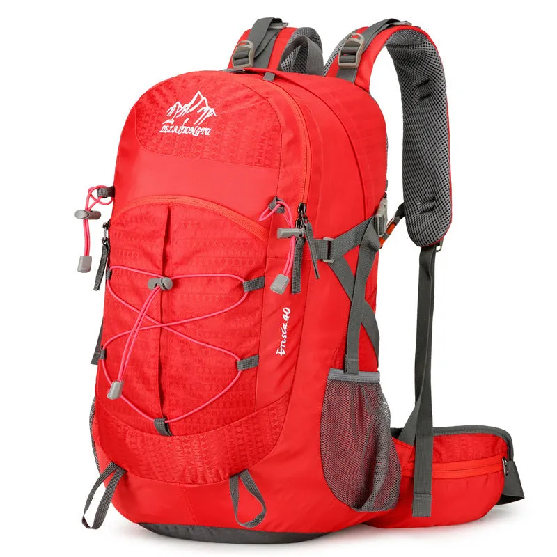 Outdoor hiking backpack nylon waterproof 20-35L unisex solid colour with air pillow belt