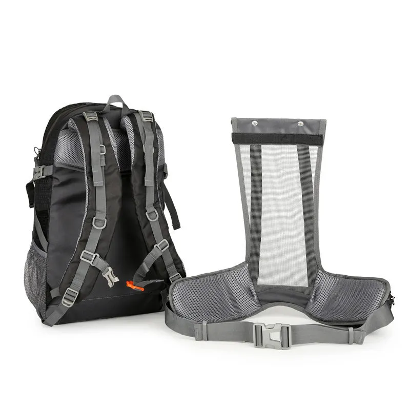 Outdoor hiking backpack nylon waterproof 20-35L unisex solid colour with air pillow belt