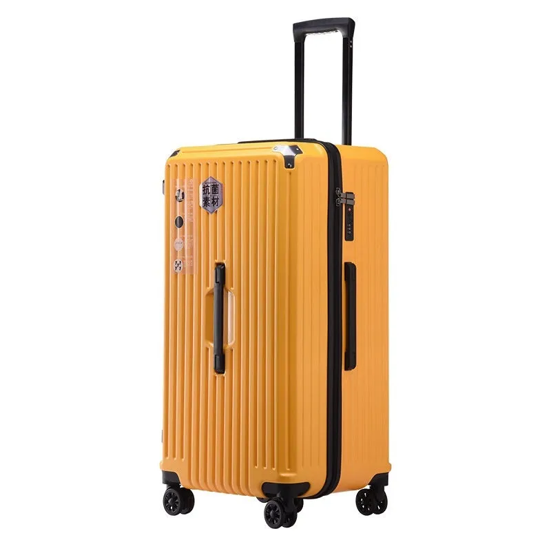 Super large capacity travel trolley case with five-wheel universal wheels in Ivory White finish