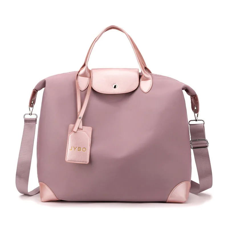 Large capacity portable shoulder lightweight yoga bag in pink with dry wet separation, nylon material, urban simplicity style